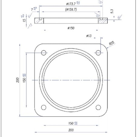 Intermediate flange 6 inchc/w O-ring - 6300822Z
