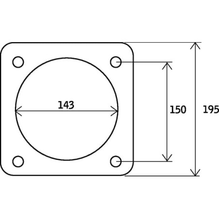Square flange 4 bolt 6 inch - 6300000Z