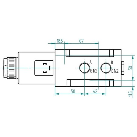 Shuttle valve 6/2-1/2 24 VDC - 6224AK10114