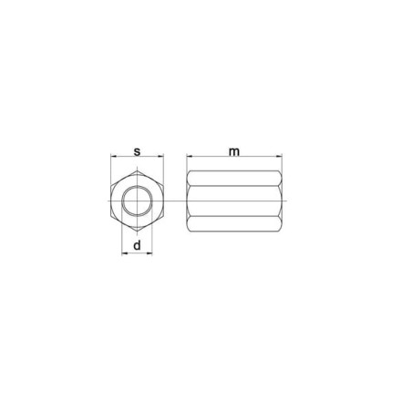 Connection nut DIN6334 M12x1.75 black - 633412B