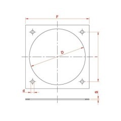 Uszczelka do kołnierza czworokątnego, 4 cali 5 cali 6 cali gr. 3.2 - 6309800Z