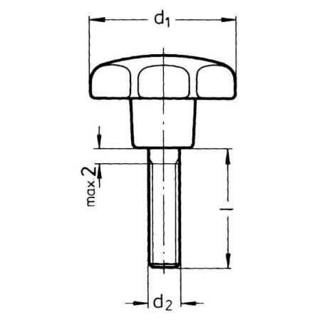 Star head M10x63 L20mm - 6336S1020