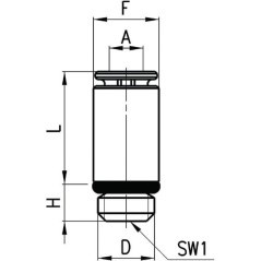 65126M7M Camozzi, Straight 