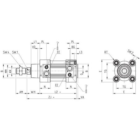 Cylinder 50-500 seria 63 - 63MP2C050A0500R