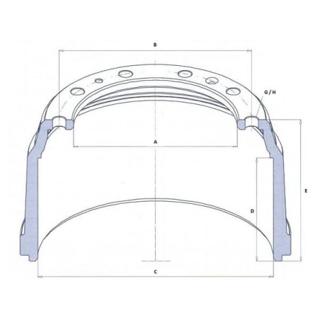 Brake drum 406x120 - 66LVA1006
