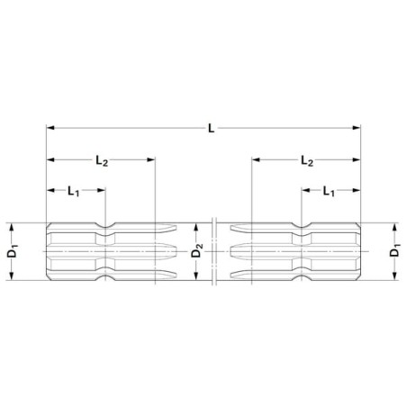 Splined shaft 150L 13/8 2- side - 6735152KR