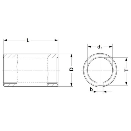 Round bore L100 diameter 25 with 8mm key - 6740165KR