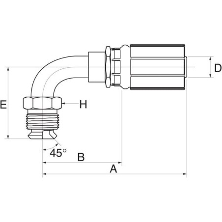 Insert DN10-5/8 SAE45 90 stopni - 6G6MIX90