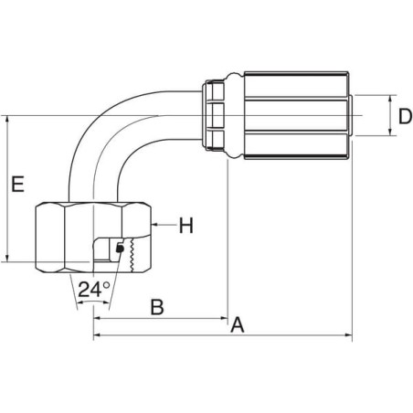 Insert 90 stopni DN10-M22x1.5 - 6G15FDLORX90