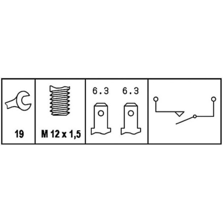 Switch, reverse light, 12V, 2-pin, normally open contact - 6ZF008621511