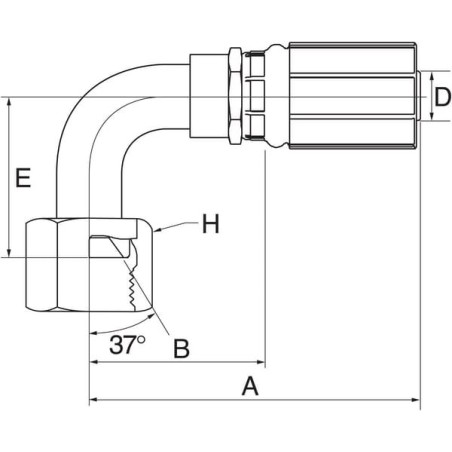 Insert 90 stopni DN10-3/4JIC - 6G8FJX90M