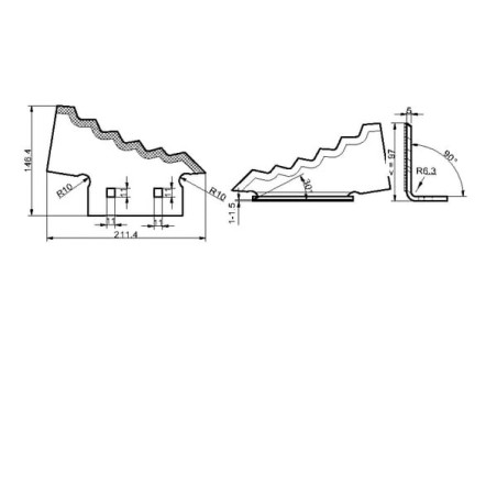 Futtermischwagenmesser L. stärke - 5mm - 703954N