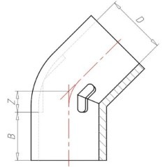 Kolanko PCW-U 45 stopni VdL, 32 x 32 mm 16 bar - 7032645