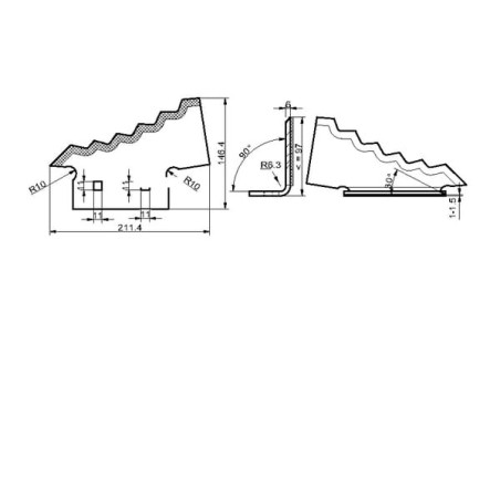 Feeder wagon knife right hand thickness 6mm - 703957N