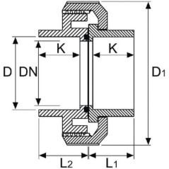 PVC coupling 40x40mm - 7040000GP