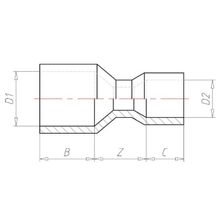Reduziermuffe 200x140mm - 7200140