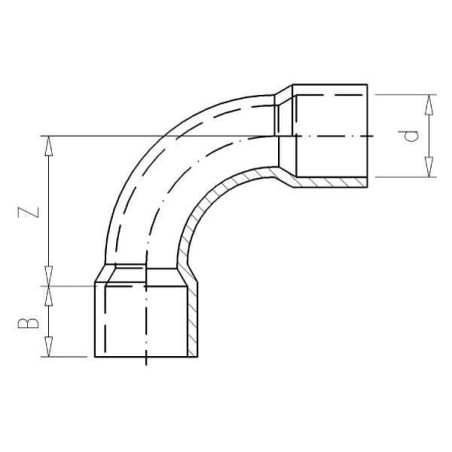 PVC bend 90 stopni 160mm - 7160590