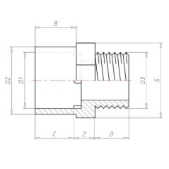 Mufa adaptera 25/32mm x GZ 3/4 cali - 725323460