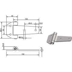 Hinge zinc-plated - 730005KR