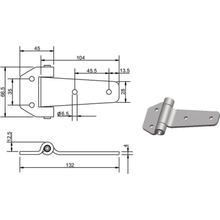 Scharnier verzinkt - 730005KR