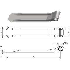 Hinge zinc-plated - 730052KR