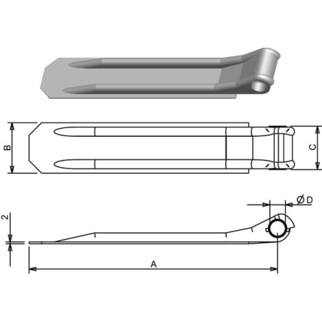 Scharnier verzinkt - 730051KR