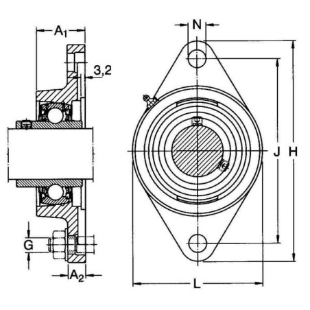 Lagergehäuse SKF - 7500FYTB510M