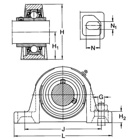 Stehlagergehäuse Modell SKF - 7500SY512M