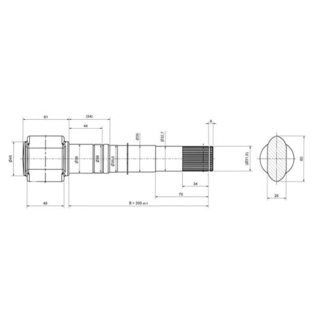 Bremswelle 32x450 mm - 75A3553003