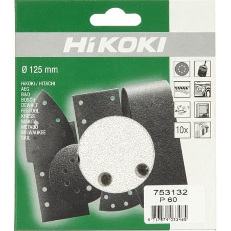 Sanding disc diameter 125mm k60 10x white - 753132