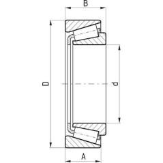 Łożysko stożkowe 40x80x19.7 mm FŁT - 778030208