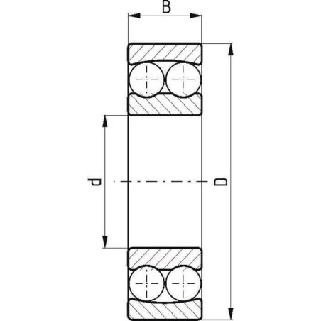 Łożysko kulkowe samonastawne 30x62x16 mm FŁT - 77801206