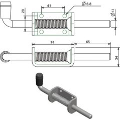 Bolt spring-loaded - 770021KR