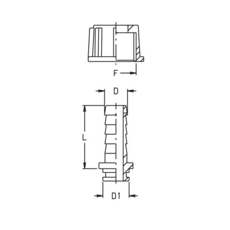 Hose tail 40mm for 2 inch fly nut - 8002400