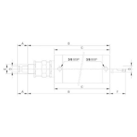 Pneumatic cylinder 8 inchthrough piston rod - 8008300KR