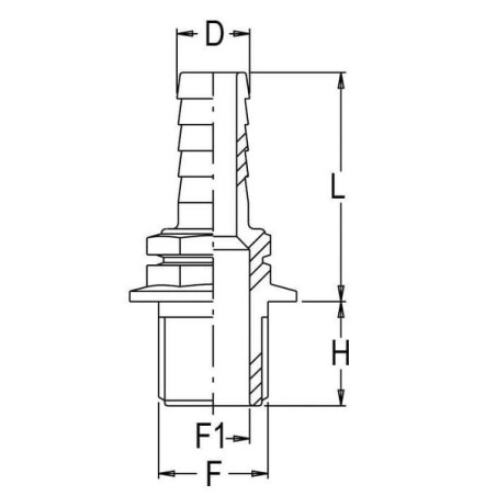 Hose tail 32mm x 1 inch M - 8001254