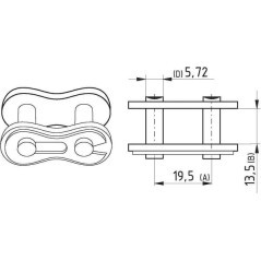 Zamek łańcucha 3/4 cali, x 13,5 cali K1914 - 8020K191411