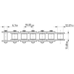 Łańcuch 12BH, 3/4 cali, x 7/16 cali K1911BX wzmocniony - 8020K1911BX
