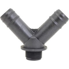 Złącze trójnikowe Y 45 stopni gwint zewnętrzny 1 cali 2 x króciec na wąż 30 mm - 8031003