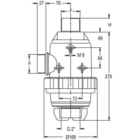 Suction filter 2 inchM 220 l/min 32 mesh - 8092003