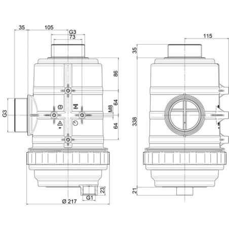 Suction filter 3 inchM 800 l/min 80 mesh - 8101002