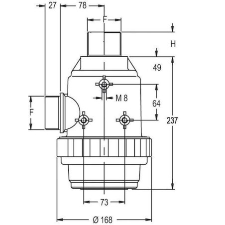 Suction filter 2 inchM 220 l/min 32 mesh - 8091003