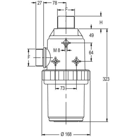 Suction filter 2 inchM 260 l/min 32 mesh - 8095000