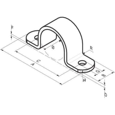 Pipe clamp galvanized 1 1/4 inch - 8242114L