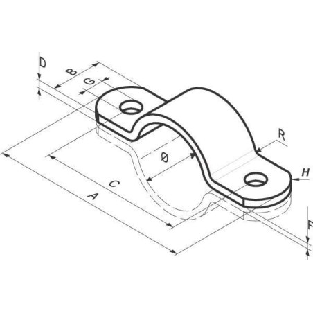 Pipe clamp half 1 1/2 inch th.Znpl - 8264112L