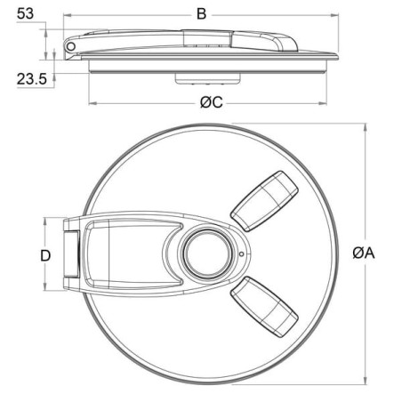 Hinged tank lid diameter 357mm - 8169014