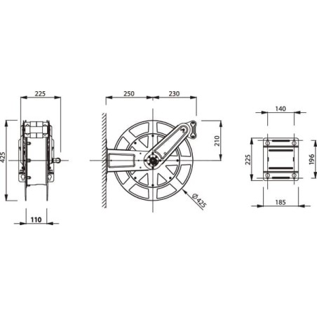 Hose reel diameter 12.5 20m KPU - 8427