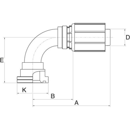 Insert DN13-1/2 flange 90 stopni - 8G8FLH90M