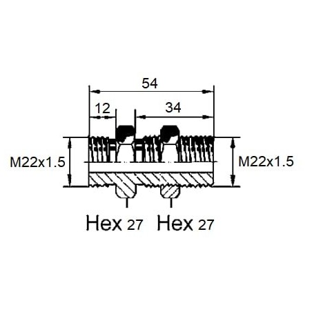 Double Connector with Lock Nut - 8938900140