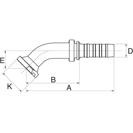 Insert DN1331.8 flange 45 stopni - 8GS8FLH45M